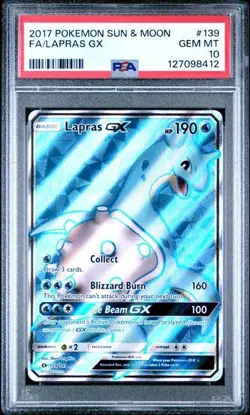 PSA 10 GEM MINT Lapras GX Sun & Moon Full Art Holo 2017 Pokemon 139/149 139 - Image 1
