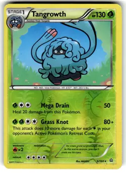 Pokemon XY Primal Clash Tangrowth Rare Reverse Holo 5/160 - Image 1