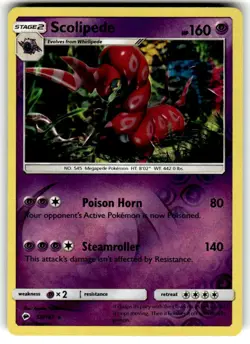 x1 Scolipede - 58/147 - Rare - Reverse Holo Pokemon SM3 Burning Shadows M/NM - Image 1