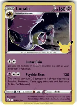Holo Lunala 015/025 Rare Celebrations Pokemon TCG - Image 1