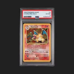 1999 POKEMON BASE SET UNLIMITED #4 CHARIZARD-HOLO PSA 6 - Image 1