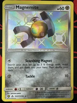 Pokemon TCG Magnemite SV27/SV94 Hidden Fates Shiny Vault Holo Rare NM Near Mint - Image 1