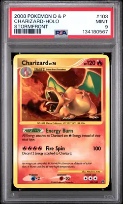 2008 POKEMON DIAMOND & PEARL STORMFRONT #103 CHARIZARD-HOLO PSA 9 - Image 1