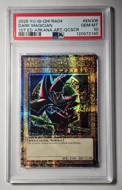 2025 Yu-Gi-Oh! QUARTER CENTURY STAMPEDE Dark Magician QCR RA04-EN106 QCSR PSA 10 - Image 1