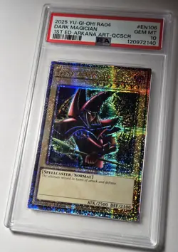 2025 Yu-Gi-Oh! QUARTER CENTURY STAMPEDE Dark Magician QCR RA04-EN106 QCSR PSA 10 - Image 3