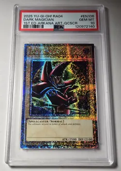 2025 Yu-Gi-Oh! QUARTER CENTURY STAMPEDE Dark Magician QCR RA04-EN106 QCSR PSA 10 - Image 4