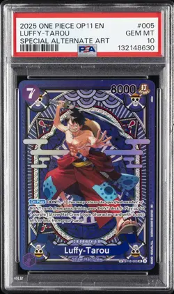 2025 ONE PIECE OP11-A FIST OF DIVINE SPEED #005 LUFFY-TAROU PSA 10 - Image 1