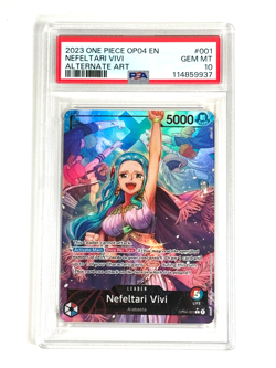 One Piece - Nefeltari Vivi - OP04-001 Alternate Art PSA 10 - Image 1