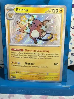 Pokemon TCG Raichu 132/091 Paldean Fates Shiny Rare Card NM Condition - Image 1
