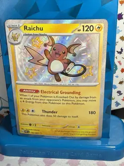 Pokemon TCG Raichu 132/091 Paldean Fates Shiny Rare Card NM Condition - Image 3