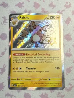 Pokemon TCG Raichu 132/091 Paldean Fates Shiny Rare Card NM Condition - Image 4