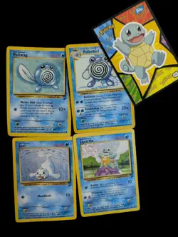pokemon card lot Squirtle Poliwhirl Seel Poliwag | WATER | OG | VTG |98 Nintendo - Image 1