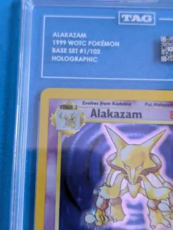 Pokemon TCG Alakazam Holo Card Base Set 1/102 TAG 8 near Mint - Image 4