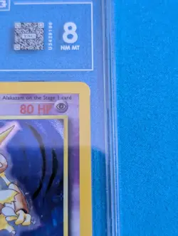 Pokemon TCG Alakazam Holo Card Base Set 1/102 TAG 8 near Mint - Image 5
