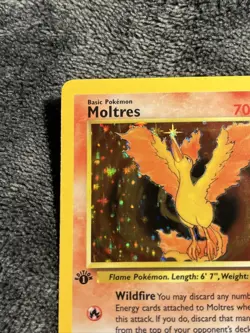 Moltres 12/62 Fossil Holo 1st Edition Very Nice Card Nm/LP++ - Image 2