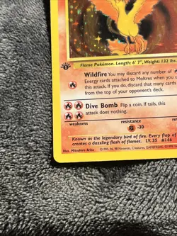 Moltres 12/62 Fossil Holo 1st Edition Very Nice Card Nm/LP++ - Image 4