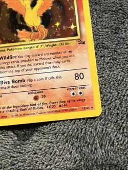 Moltres 12/62 Fossil Holo 1st Edition Very Nice Card Nm/LP++ - Image 5