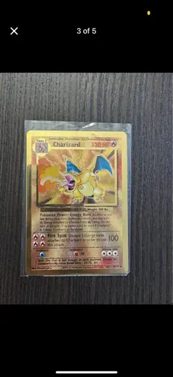 Pokemon Charizard Gold Metal Promo Card Near Mint - Image 3