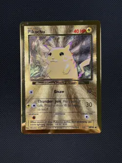 Pikachu Gold Metal 58/102 Celebration Pokemon Card - Image 1