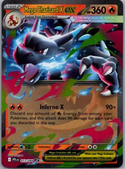 Mega Charizard X ex - 013/094 Double Rare Pokemon Card ME02: Phantasmal Flames - Image 1