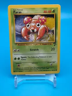 Paras Pokemon Card - Base Set 2 085/130 - Near Mint Vintage 2000 TCG - Image 1