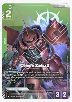 Foiled Char’s Zaku II, MS-065, Gundam Card Game, TCG, ST03-006 LR+ 1 - Image 1