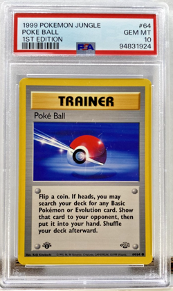 1999 Pokemon Card Jungle Set 1st Edition #64 PSA 10 English Poke Ball 64/64 - Image 1
