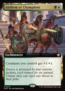 1 x Anthem of Champions - Extended Art - Foundations - NM-Mint - MTG - Image 1