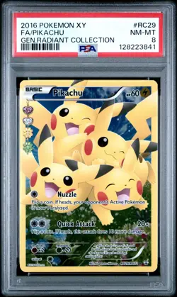 Pikachu Full Art RC29/RC32 -Pokemon 2016 XY Generations Radiant Collection PSA 8 - Image 3