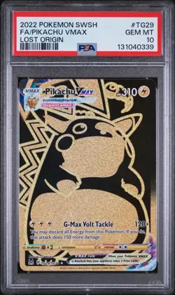 2022 POKEMON SWORD & SHIELD LOST ORIGIN #TG29 FULL ART/PIKACHU VMAX PSA 10 - Image 1