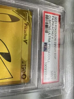 Pokemon Pikachu v Gold 25th Celebrations Premium Collection SWSH145 PSA 9 - Image 3