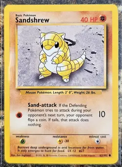 1999 Pokemon Basic Base Set Sandshrew 62 NM or Better - Image 1