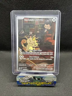 Team Rocket's Meowth 203/182 Destined Rivals Illustration Rare Pokemon TCG NM - Image 1