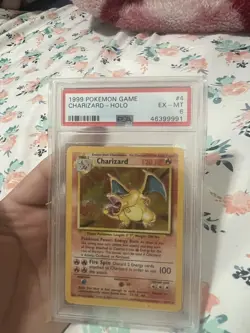 1999 POKEMON BASE SET UNLIMITED #4 CHARIZARD-HOLO PSA 6 - Image 1
