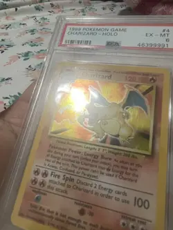 1999 POKEMON BASE SET UNLIMITED #4 CHARIZARD-HOLO PSA 6 - Image 2