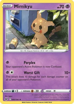 x1 Mimikyu - 080/196 - Rare - Reverse Holo Pokemon SS11 Lost Origin M/NM - Image 1