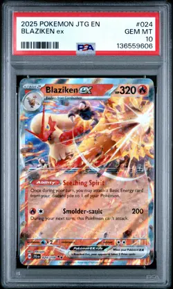 2025 POKEMON JTG EN-JOURNEY TOGETHER #024 BLAZIKEN EX PSA 10 - Image 1