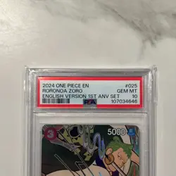 Roronoa Zoro OP01-025 English 1st Anniversary Set One Piece TCG Alt PSA 10 - Image 4