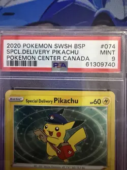 Special Delivery Pikachu SWSH074 SWSH: Sword & Shield Promo Cards Holo PSA 9 - Image 3