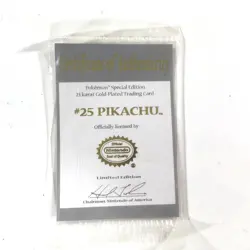 Pikachu 23k Gold Plated Pokemon Trading Card 1999 - Image 4
