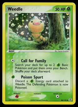 Pokemon Card - Weedle FireRed & LeafGreen 86/112 Common Reverse Holo - Image 1