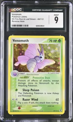 CGC 9 MINT Venomoth EX Fire Red & Leaf Green 49/112 Reverse Holo Pokemon Card - Image 1