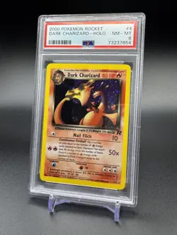2000 Pokemon Team Rocket Dark Charizard Holo Card TCG PSA 8 4/82 #4 - Image 1
