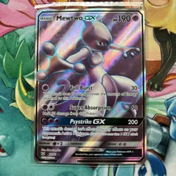 Pokemon Mewtwo GX TCG Full Art Ultra Rare Holo Card 72/73 Shining Legends NM/M - Image 1
