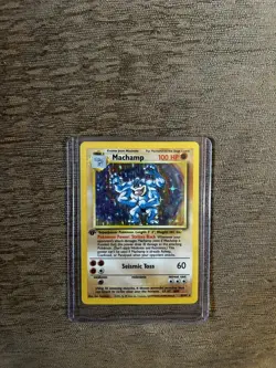 1999 Base Set 1st Edition Machamp Holo Card 8/102 WOTC Pokemon TCG Original - Image 1
