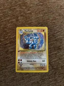 1999 Base Set 1st Edition Machamp Holo Card 8/102 WOTC Pokemon TCG Original - Image 2