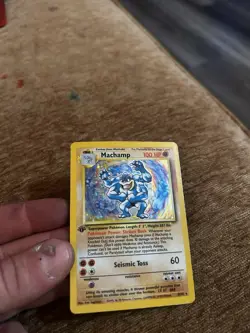1999 Base Set 1st Edition Machamp Holo Card 8/102 WOTC Pokemon TCG Original - Image 4