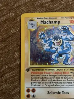 1999 Base Set 1st Edition Machamp Holo Card 8/102 WOTC Pokemon TCG Original - Image 5