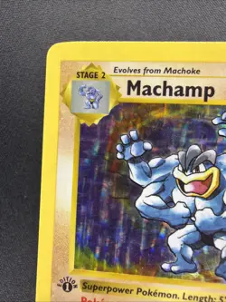 Machamp 8/102 Base Set (Shadowless) 1st Edition Holo Rare Pokemon Card MP/LP - Image 2