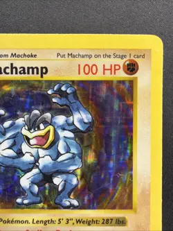 Machamp 8/102 Base Set (Shadowless) 1st Edition Holo Rare Pokemon Card MP/LP - Image 3